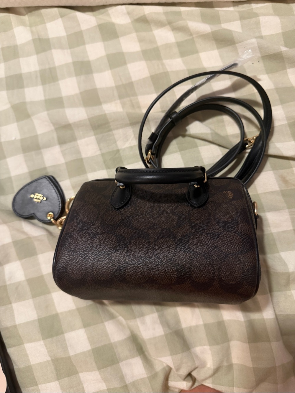 Coach Dark Brown & Black Signature Mini Satchel - Picture 4 of 5